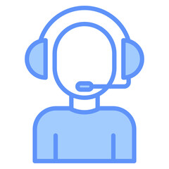 Service Outline Blue Color Icon