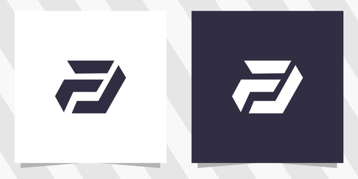 letter fj jf logo design vector