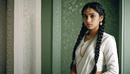 Fototapeta premium Young Woman In Traditional Indian Attire