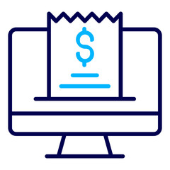 Desktop Invoice Outline Color icon
