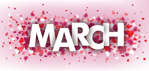 Hearts Pink Header March