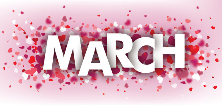 Hearts Pink Header March