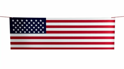 United States of America Flag Banner Hanging with Stars and Stripes