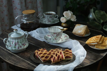 Table is set for a tea party.