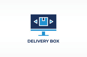 Fototapeta premium DELIVERY BOX vector, icon or logo sign isolated symbol illustration