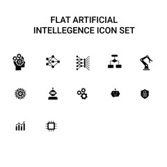 Flat artificial intellegence icon set