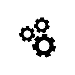 Robotic gear icon on white background