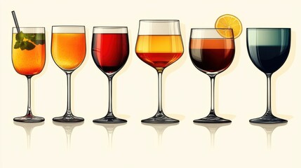 set of wine glasses