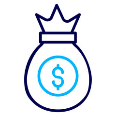 Dollar Bag Outline Color icon