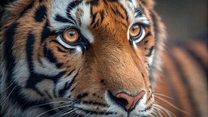 The Majestic Gaze: A captivating close-up of a Sumatran tiger, its piercing eyes and intricate stripe pattern conveying power and beauty.