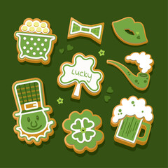Set of elements, baking. St. Patrick's Day