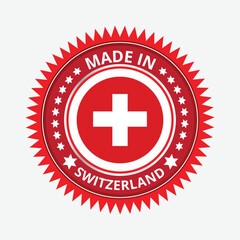 Guarantee and made in Switzerland tag icon vector