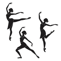 Elegant Classical Dance Silhouettes of a Girl