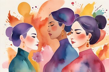 Group of women for women day abstract art generated ai