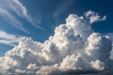 Clouds in blue sky, generated ai