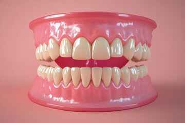 Obraz premium Digital render of teeth before and after dental treatment process. Generative AI