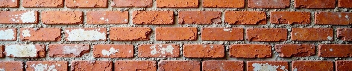 Obraz premium Worn brick wall with peeling plaster and exposed red bricks, natural, plaster
