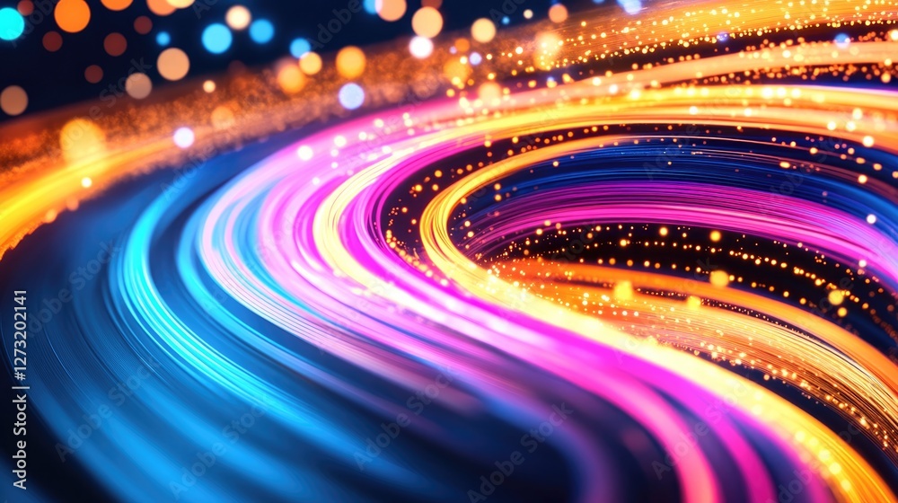 Canvas Prints vibrant abstract background with colorful glowing bokeh lights for creative design and digital proje