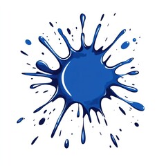 Fototapeta premium Vibrant blue paint splash isolated on white background for creative design concepts