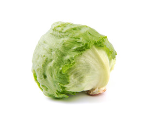 Green iceberg lettuce isolated on white background