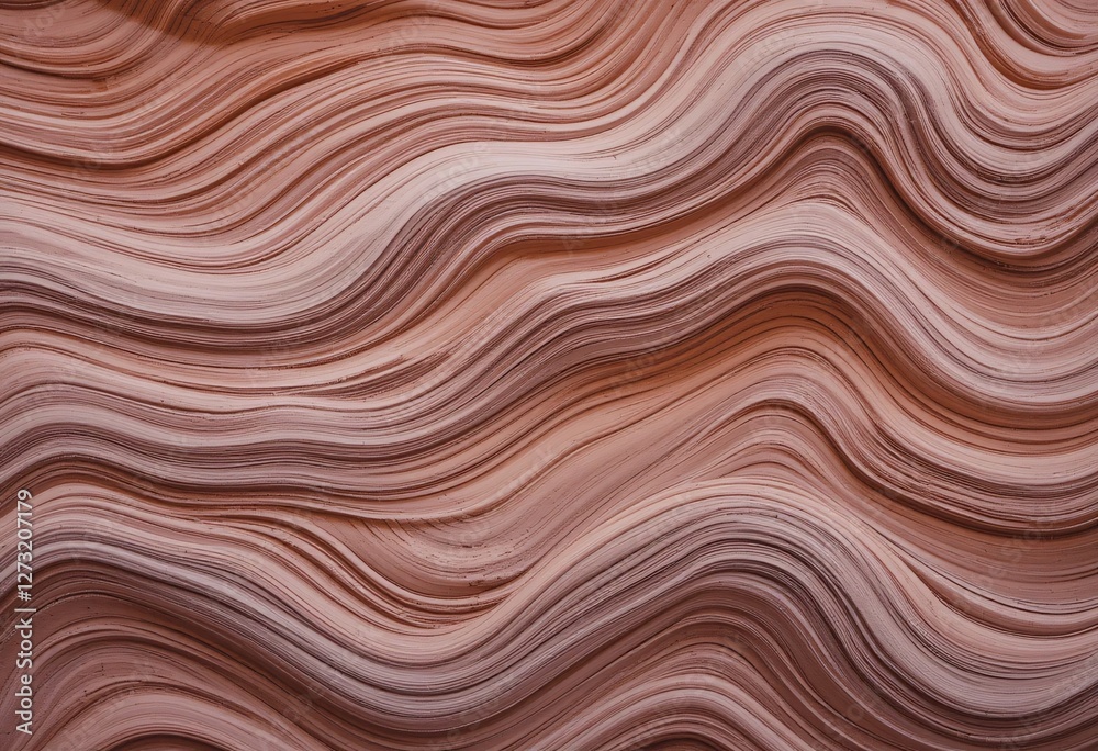Aufkleber flowing abstract texture. gentle waves in soft browns. pinks and muted hues. elegant background. evo