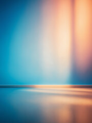 background with blurred shadow on blue wall and Peach color floor