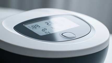 A close-up of a glucose meter with test results displayed. Featuring precision and clarity