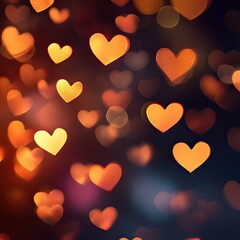 Background Decorated With Heart Shapes. heart shaped bokeh