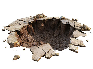 Large Crater in Ground