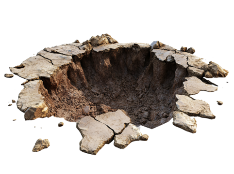 Large Crater in Ground
