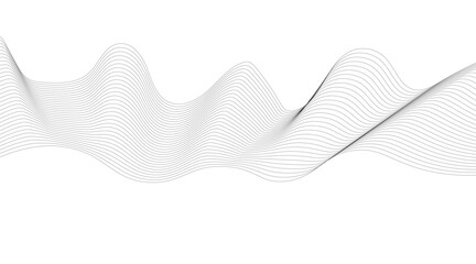 Vector wave lines smooth flowing dynamic black gradient isolated on white background for concept of technology, digital, communication, science, music