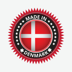 Obraz premium Guarantee and made in Denmark tag icon vector