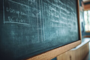 Homeschooling timetable displayed on a chalkboard in an educational space. Generative AI