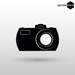 Retro camera icon. EPS 10. Vector illustration