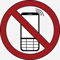 No phone vector sign