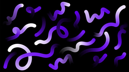 Fluid Wave Elements of Colorful Squiggly Designs.Vector Graphic Pattern with Wavy Lines in Bright Colors. Colorful Rainbow Abstract Gradient Shapes Set.
