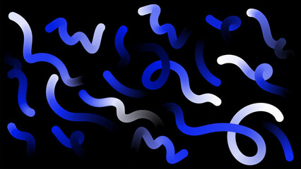 Fluid Wave Elements of Colorful Squiggly Designs.Vector Graphic Pattern with Wavy Lines in Bright Colors. Colorful Rainbow Abstract Gradient Shapes Set.
