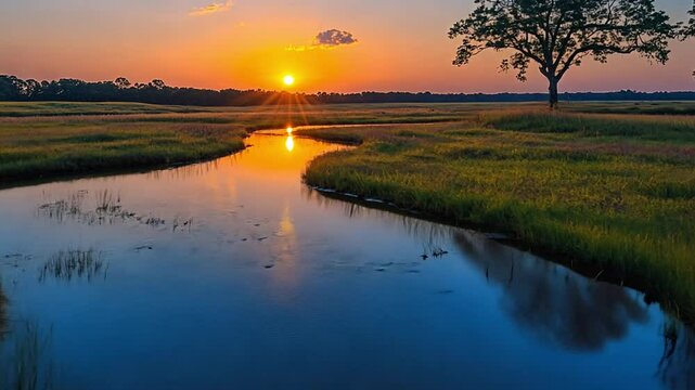 beautiful view of dense forest with river footage