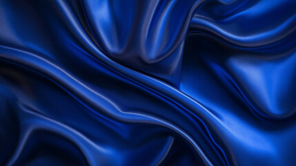 Fototapeta premium High-resolution macro shot of a luxurious royal blue background with a smooth, silky texture, gentle folds, and subtle highlights, creating an elegant and sophisticated ambiance for product photograph
