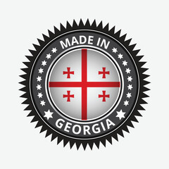 Fototapeta premium Guarantee and made in Georgia tag icon vector