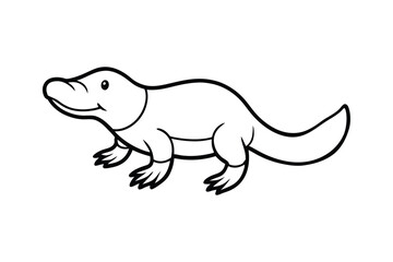 A cute platypus line art vector style illustration3.eps