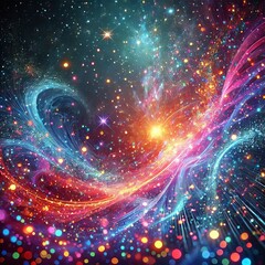 Fototapeta premium Particle Trail Particles leave a trail behind them as they move