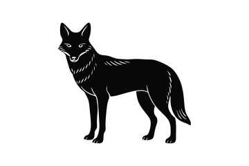 Silhouette of a coyote vector art illustration.eps