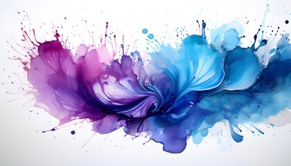 blue ink splashes