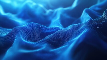 Obraz premium Abstract blue polygonal background wireframe connected points. Technology, innovation, communication and network concept. 3D Rendering.