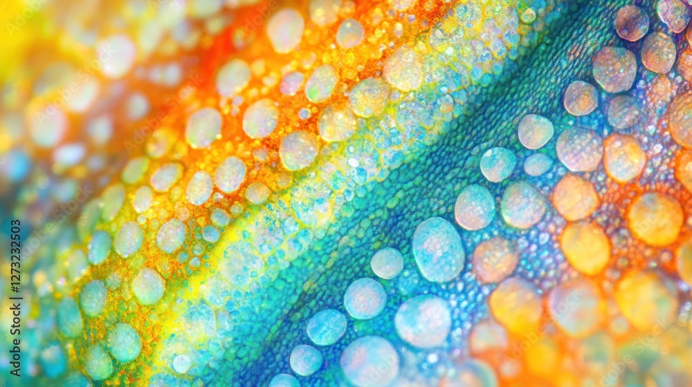 Poster abstract rendering of chameleon skin displays vibrant colors and texture