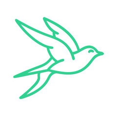 Cute Icon swallow flying gracefully for the spring concept

