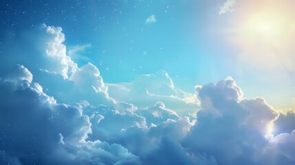 Heavenly Cloudscape: Sun, Stars, and Sky