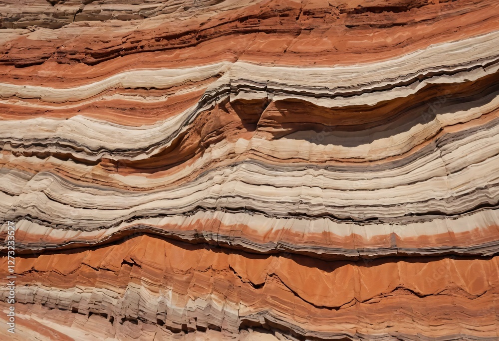 Poster layered rock formation. earth's dynamic history displayed. a captivating view of sediment deposition