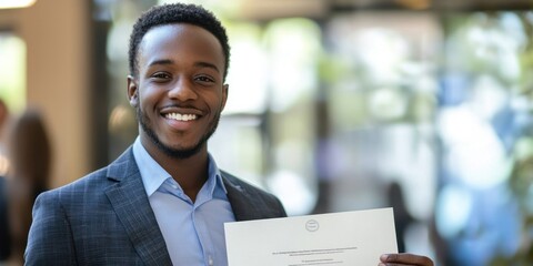 A professional proudly displaying an e-learning course completion certificate â€“ Career advancement through online education